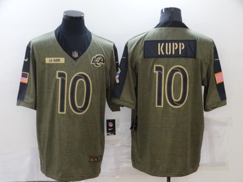 Men Los Angeles Rams #10 Kupp green Nike Olive Salute To Service Limited NFL Jerseys